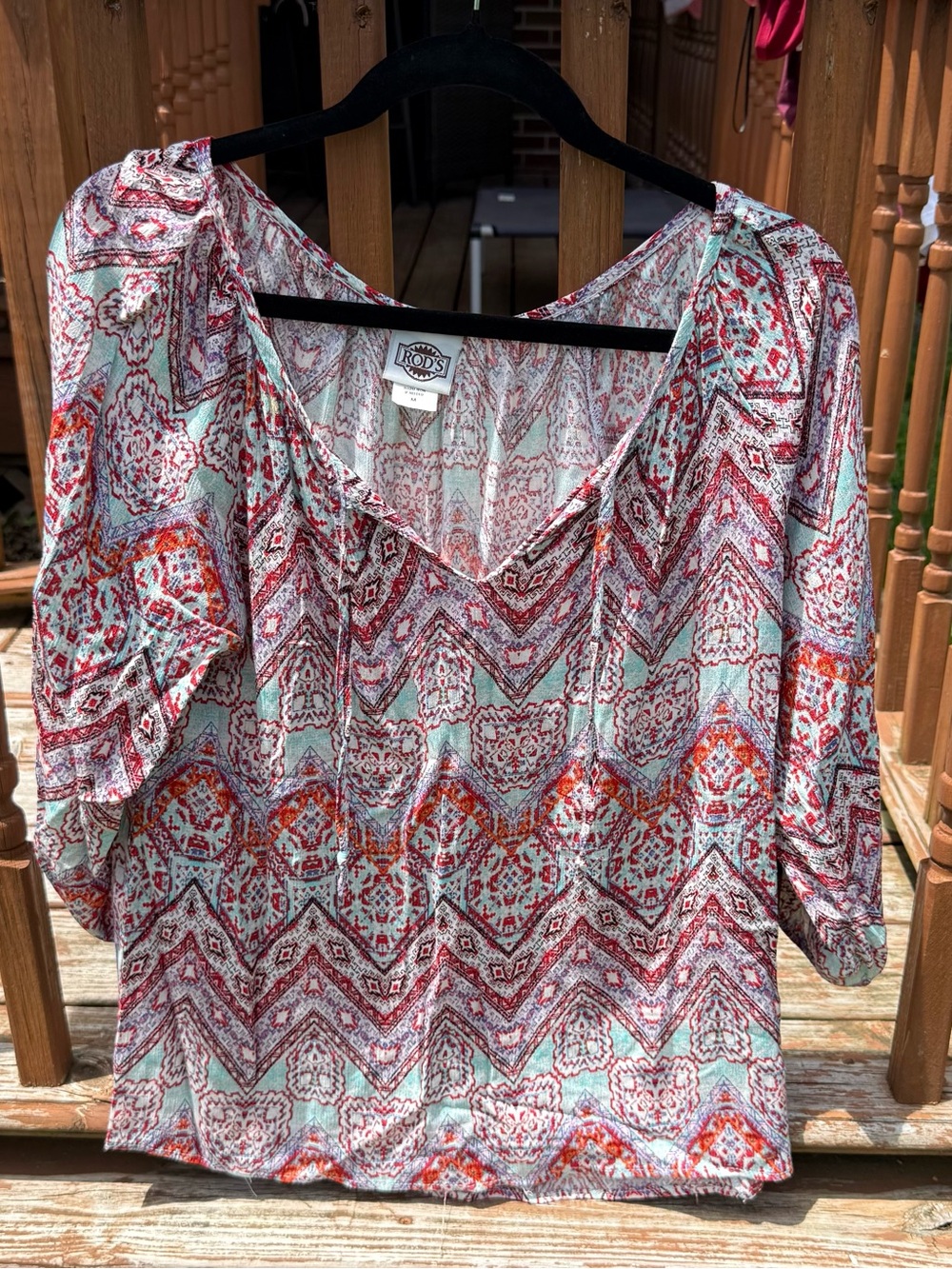 Rod’s 3/4 Sleeve Blouse - Size Medium